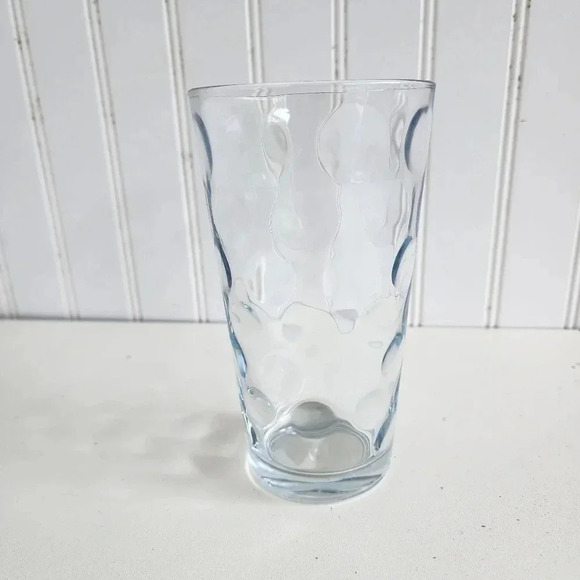 Set of 8 Anchor Hocking Impressed Dot Thumbprint Highball Tumblers Glasses - Picture 4 of 10